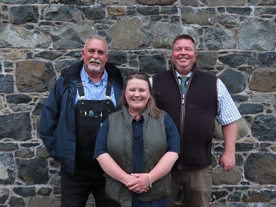 From left Lynden Bustard, Holstein Uk Classifer who lead the workshop with IMCS breed secretary Gillian Steele and Honorary Registrar of IMCS Nigel Edwards.